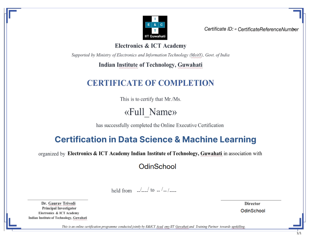 IITG - DS & ML certificate